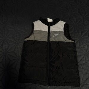 Nike Kids Black and Gray Puffer Vest